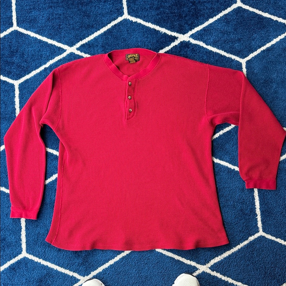 Eddie Bauer Vintage Red Henley Shirt